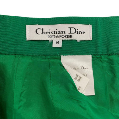 クリスチャンディオール スカート プレタポルテ コットン ひざ丈 ペチコート グリーン レディース サイズM Christian Dior PRET-A-PORTER【AFB30】