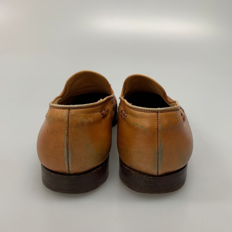 クロケット&ジョーンズ レザーシューズ 編み込み タッセル ローファー カーフ ランガム ブラウン サイズUK7E CROCKETT&JONES LANGHAM ローファー 約25.5cm【LA】【中古】