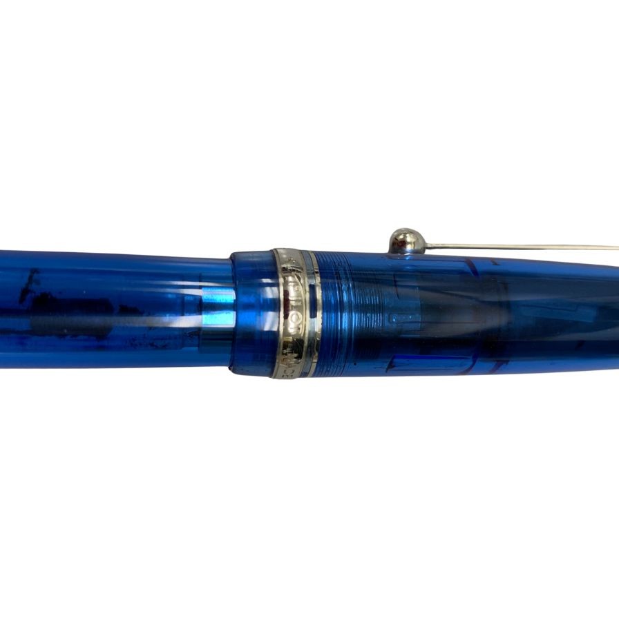 美品◆パイロット 万年筆 カスタム 74 クリアブルー ペン先14K 585 PILOT CUSTOM【AFI15】