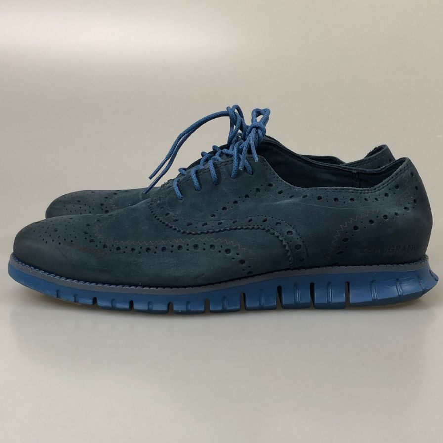 コールハーン ウイングチップ ゼログランド C35184 メンズ サイズ8.5 ブルー系 COLE HAAN ZEROGRAND 約26.5cm【AFC2】
