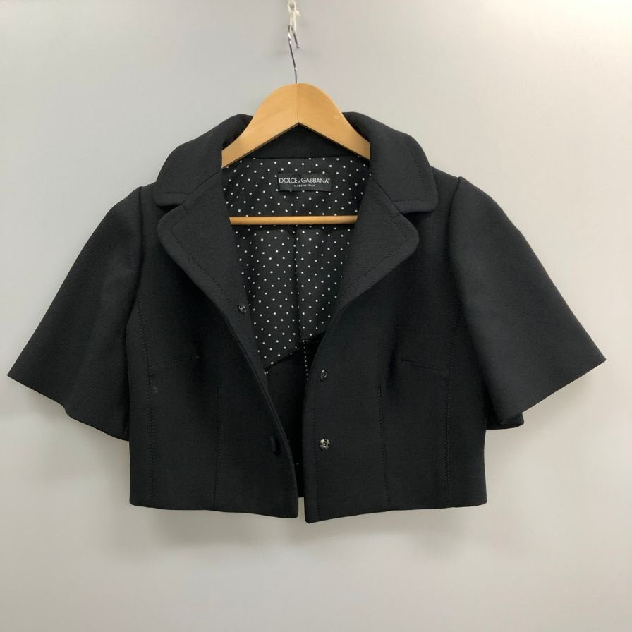 美品◆ドルチェ&ガッバーナ 半袖ショートジャケット レデース サイズ40 ブラック Dolce & Gabbana 【AFB17】