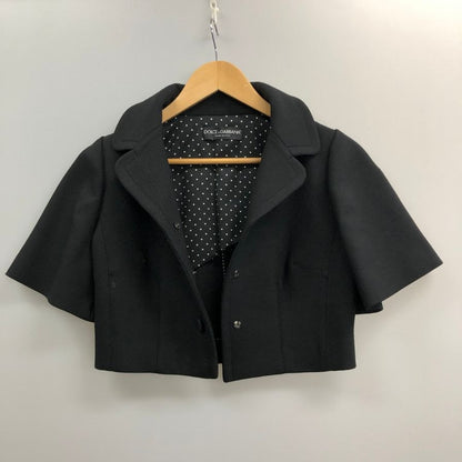美品◆ドルチェ&ガッバーナ 半袖ショートジャケット レデース サイズ40 ブラック Dolce & Gabbana 【AFB17】