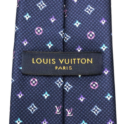 ルイヴィトン ネクタイ M76609 モノグラム ハーロー ネイビー シルク メンズ LOUIS VUITTON【AFI22】