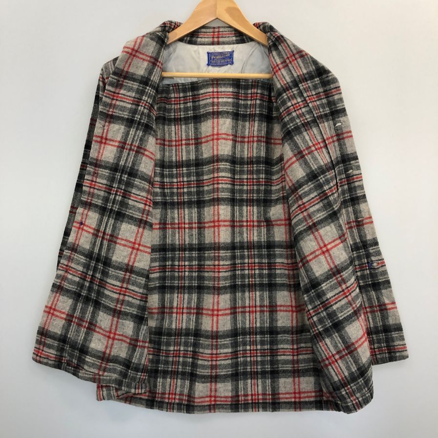 中古■ペンドルトン 50S チェックシャツ オープンカラー USA製 総柄 メンズ サイズM PENDLETON 【AFB38】