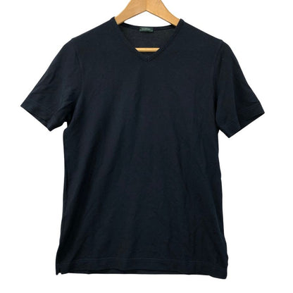 中古◆ザノーネ アイスコットン Vネック Tシャツ メンズ サイズ 44 ネイビー ZANONE 【AFB38】