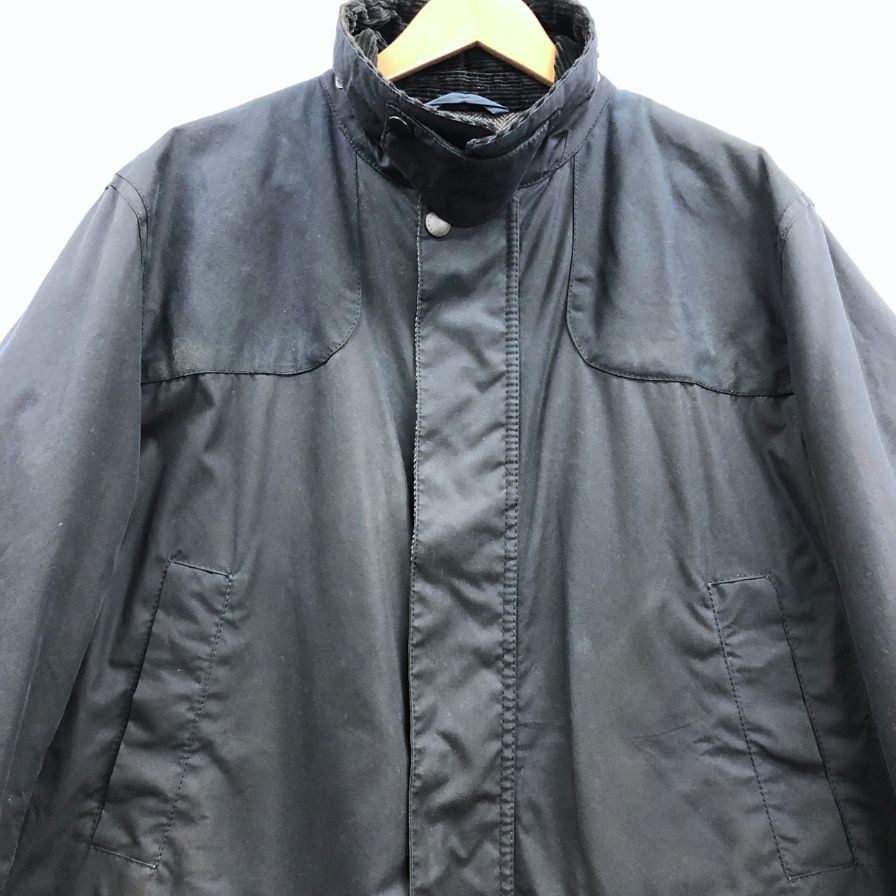 極美品◆バブアー オイルドジャケット 3ワラント メンズ ネイビー Lサイズ Barbour 【AFA9】