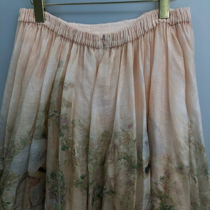 ジマーマン ロングスカート 花柄 レースデザイン ピンク系 レディース サイズ2 ZIMMERMANN【AFB16】