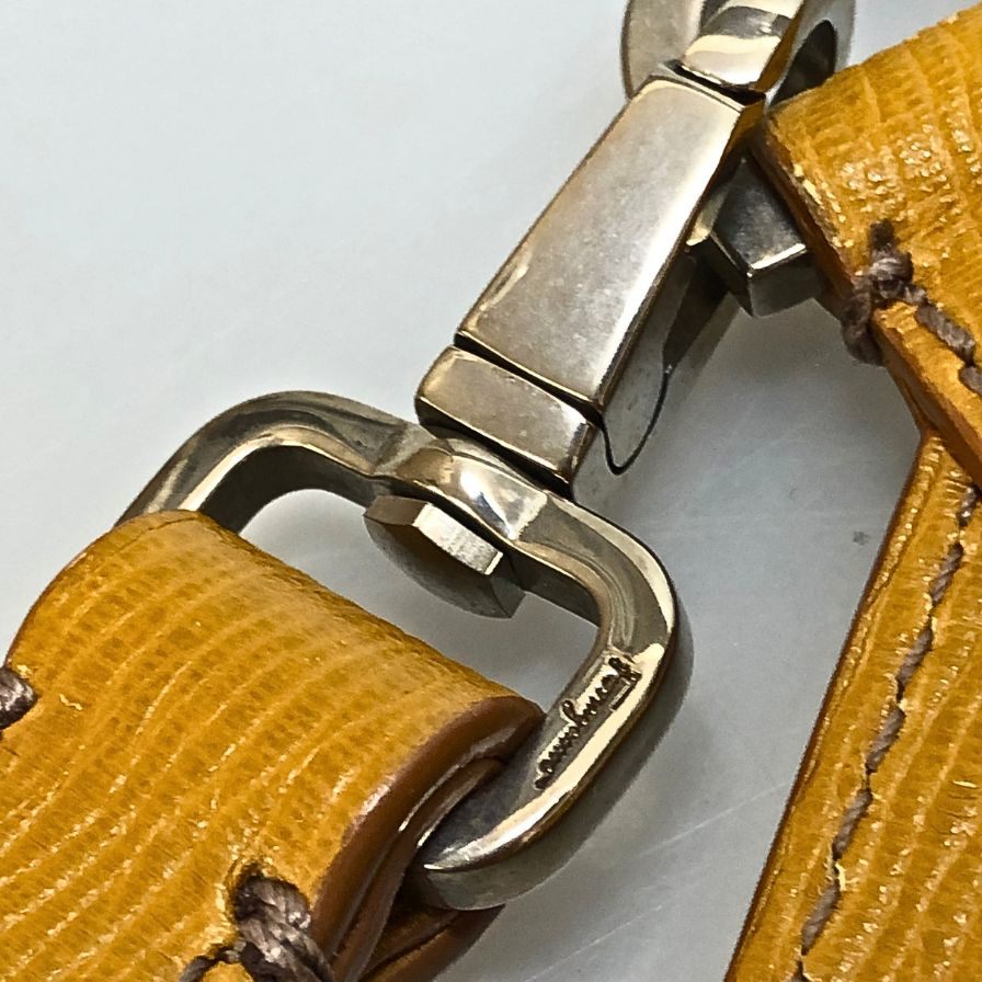 サルヴァトーレ フェラガモ ドキュメントケース クラッチ メンズ イエロー salvatore ferragamo【AFE3】【中古】