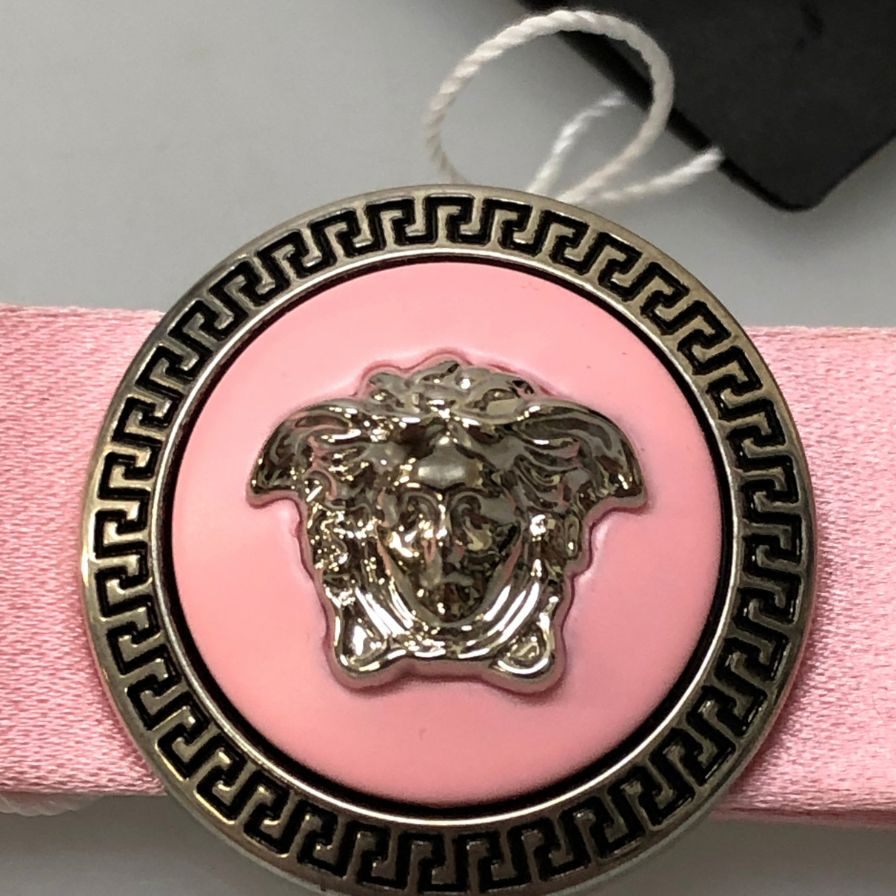 ヴェルサーチ バレッタ ピンク メデューサ シルバー金具 レディース VERSACE