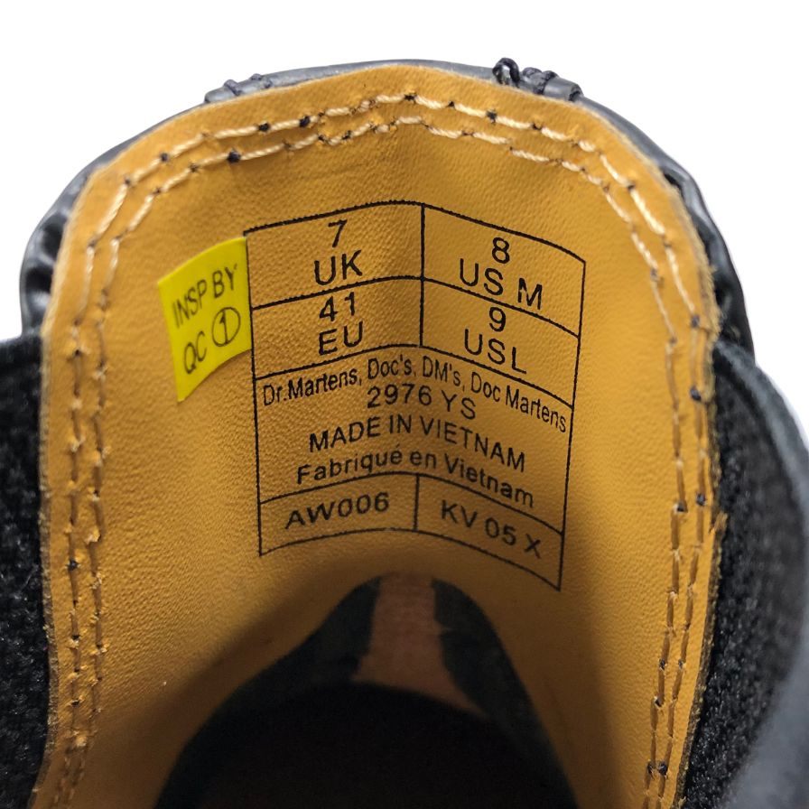 ドクターマーチン サイドゴアブーツ 2976 チェルシー レザー ブラック メンズ サイズUK7 Dr.MARTENS 約25.5cm【AFD2】
