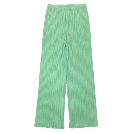 プリーツプリーズ イッセイミヤケ プリーツパンツ ストレートパンツ PP51JF155 サイズ4 レディース グリーン PLEATS PLEASE ISSEY MIYAKE 【AFB39】