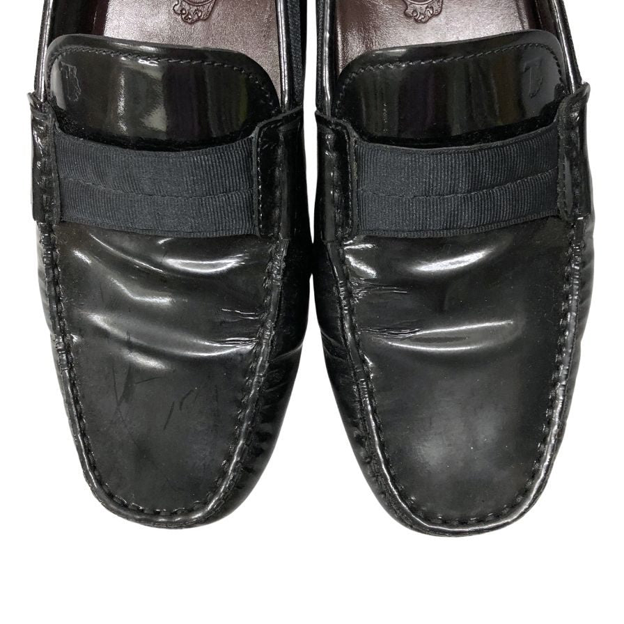 トッズ ローファー トライビングシューズ パテントレザー ブラウン メンズ サイズ7 TOD’S 約25.5cm【AFC44】