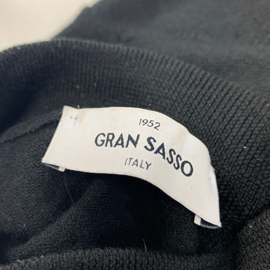 中古◆グランサッソ ウール ニット ブラック メンズ サイズ52 GRAN SASSO 【AFB11】