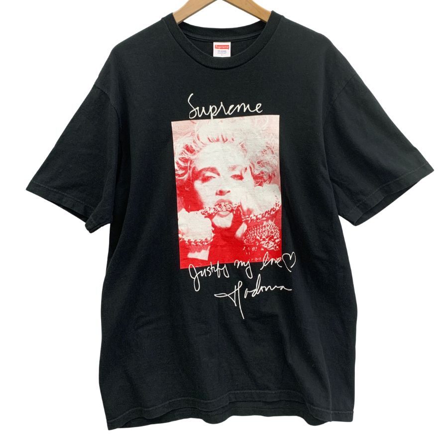 美品◆シュプリーム 18AW Tシャツ Madonna マドンナ ブラック メンズ サイズL Supreme 【AFA5】
