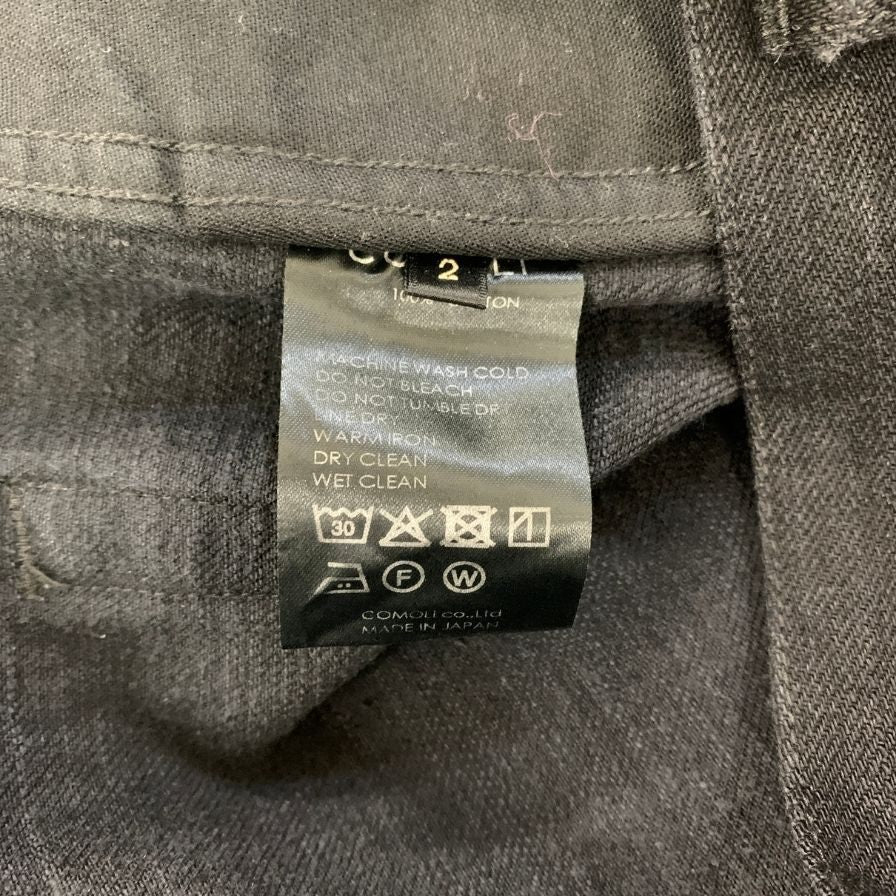 コモリ 25AW ブラックデニム テーパードパンツ ブラック メンズ サイズ2 C03-03005 COMOLI 【AFB10】