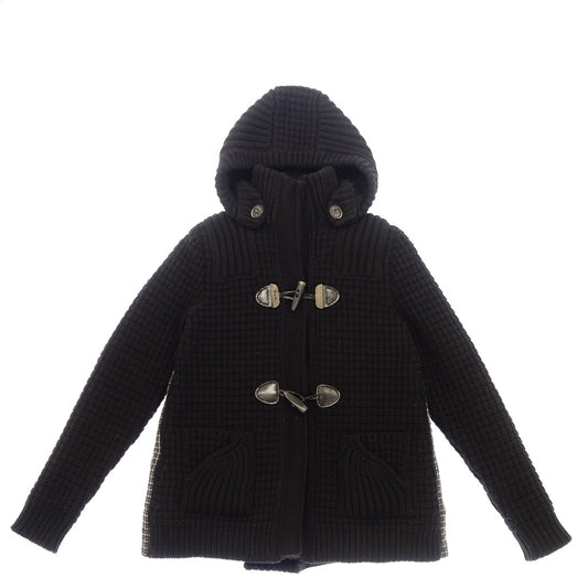 Used ◆ Bark Duffle Coat Knit Down Switching Check Women's Size S Black Bark [AFB48] 
