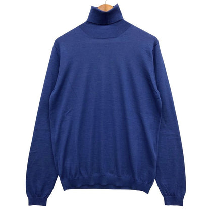 新品同様◆ロベルトコリーナ ニット タートルネック カシミヤ混 ブルー サイズ48 メンズ roberto collina 【AFB9】