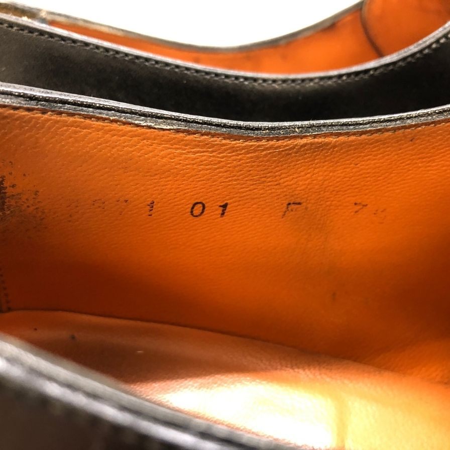 サントーニ ストレートチップ ブラック カーフ サイズUK7.5 santoni 約26.5cm【AFC33】