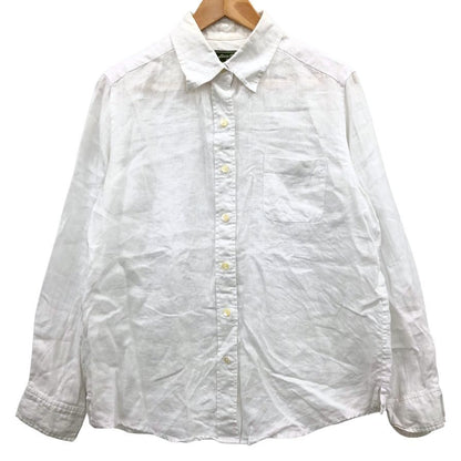 中古◆エディーバウアー リネンシャツ ホワイト サイズPM レディース 麻 長袖シャツ Eddie Bauer 【AFB15】