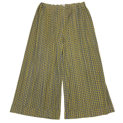 プリーツプリーズ イッセイミヤケ ワイドパンツ PP11-JF415 レディースサイズ4 総柄 PLEATS PLEASE ISSEY MIYAKE 【AFB41】