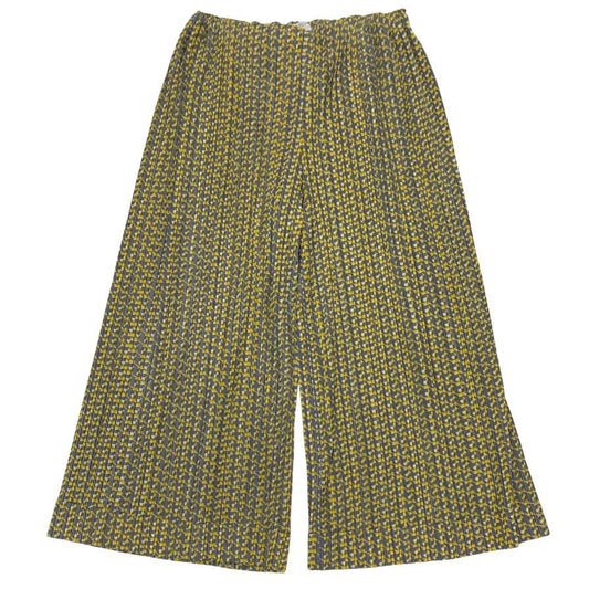 プリーツプリーズ イッセイミヤケ ワイドパンツ PP11-JF415 レディースサイズ4 総柄 PLEATS PLEASE ISSEY MIYAKE 【AFB41】