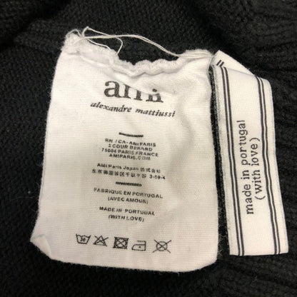 美品◆アミ パリス ロゴ付きクルーネック ニット ブラック サイズ不明 AMI PARIS 【AFB13】