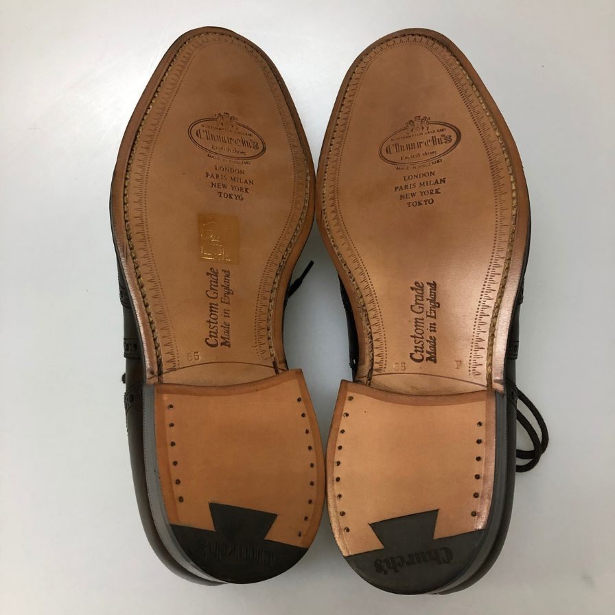 チャーチ チェットウィンド フルブローグ カーフ ダークブラウン サイズ6ハーフ Church ビジネスシューズ 約24.5cm【LA】【中古】