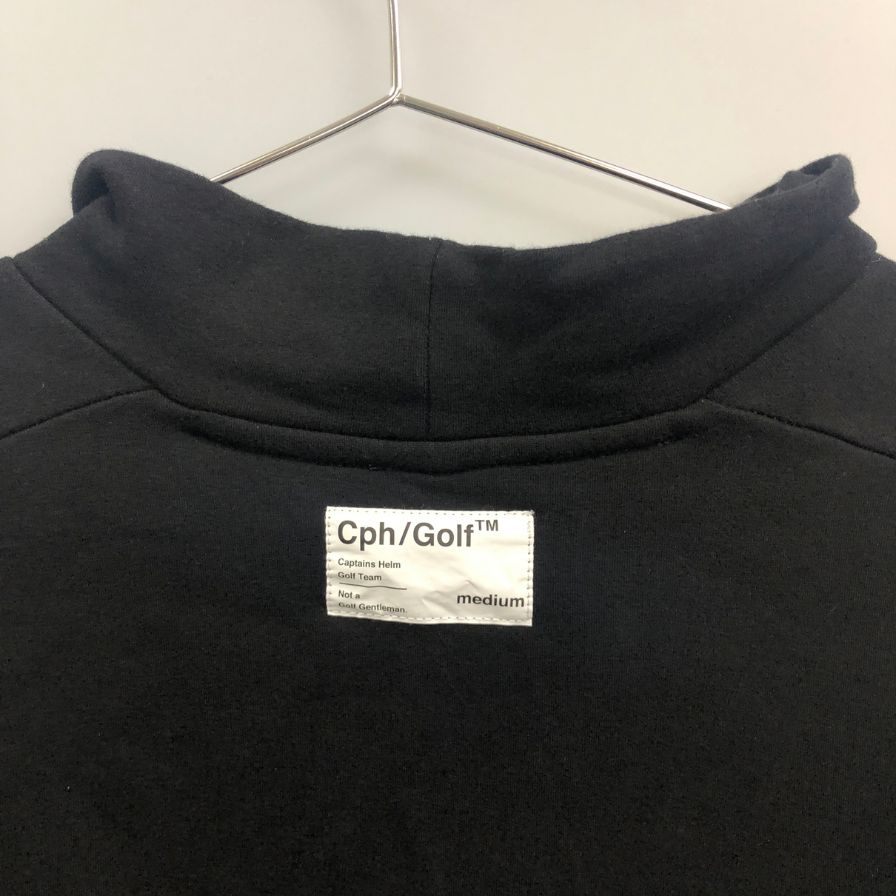 美品◆キャプテンズヘルムゴルフ 長袖Tシャツ モックネック ブラック サイズM メンズ Cph/Golf 【AFB27】
