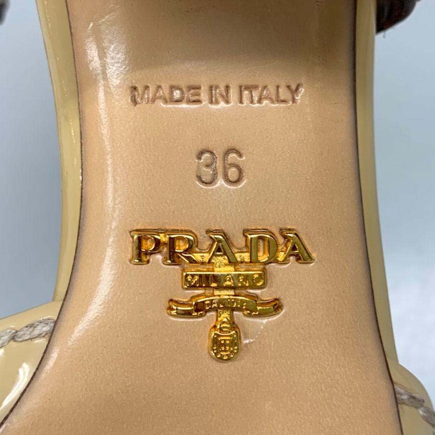 プラダ パンプス バックル ベージュ レディース サイズ36 PRADA