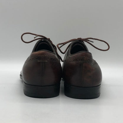 グッチ 内羽根 ウイングチップ レザーシューズ ブラウン メンズ サイズ39E GUCCI 約24.0cm【PTM2】