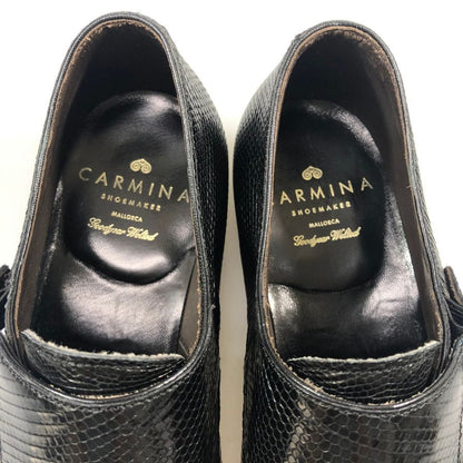カルミナ レザーシューズ ダブルモンク リザードレザー ブラック サイズUK5.5 メンズ CARMINA 約24.0cm【AFD13】