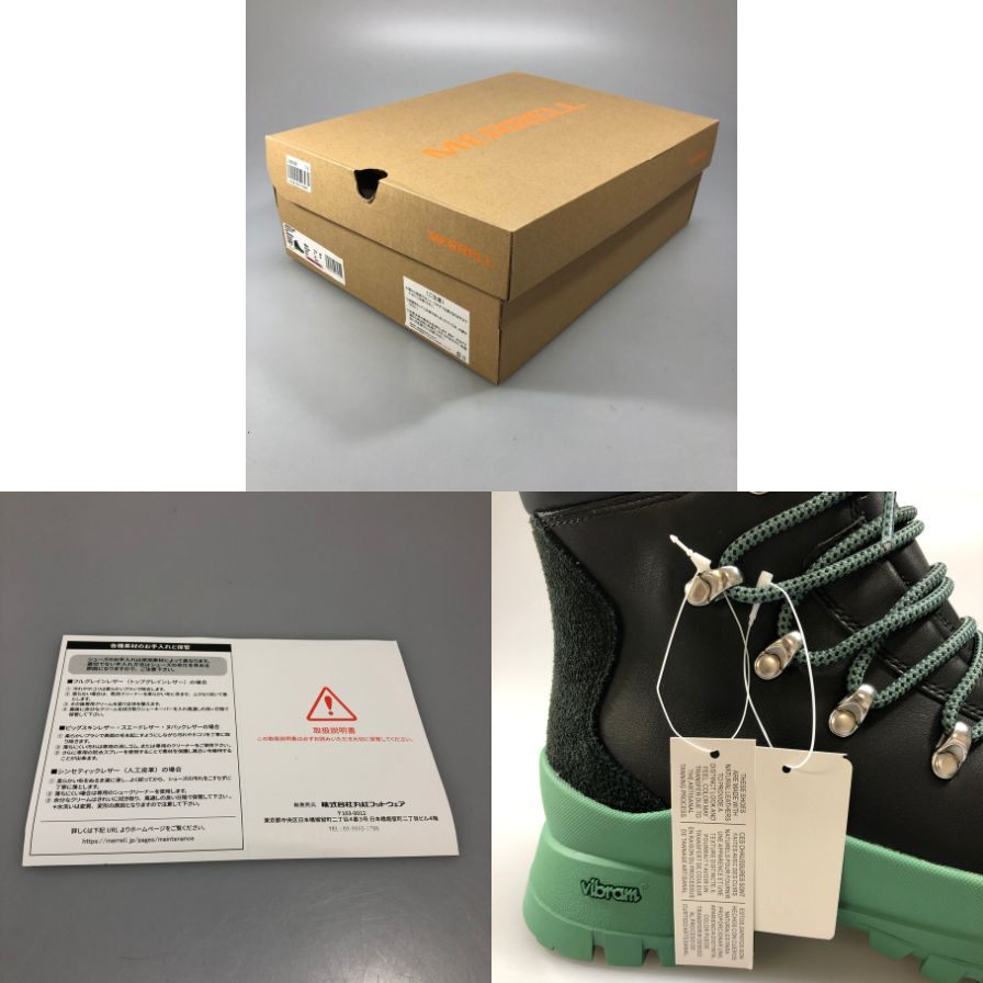 メレル ブーツ トレッキングブーツ Bristol MID レディース サイズ24.5 ブラック グリーン系 MERRELL 約24.5cm【AFD8】
