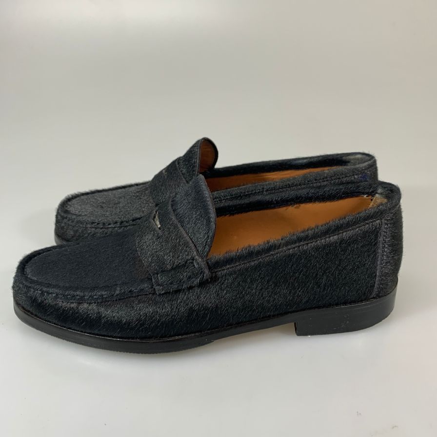 イルモカシーノ コインローファー ハラコ メンズ ブラック サイズ39 IL Mocassino 約25.0cm【YB2】