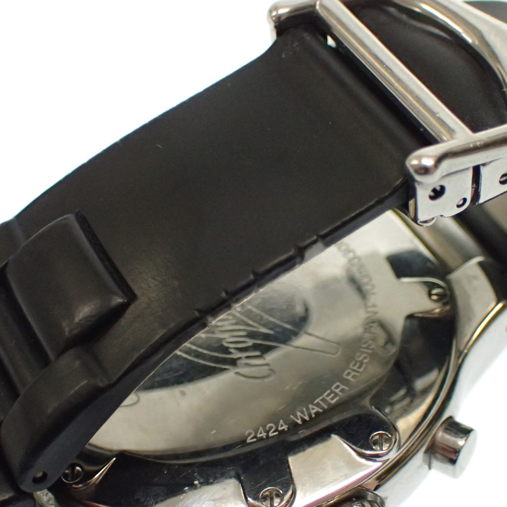 中古◆カルティエ 腕時計 マスト21 クロノスカフ クォーツ W10125U2 文字盤黒 シルバー系 Cartier【AFI3】