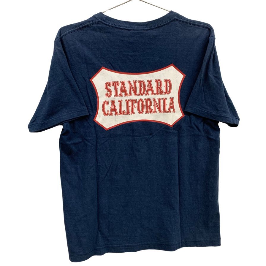 美品◆スタンダードカリフォルニア Tシャツ ボックスロゴ メンズ サイズM ネイビー STANDARD CALIFORNIA 【AFB13】