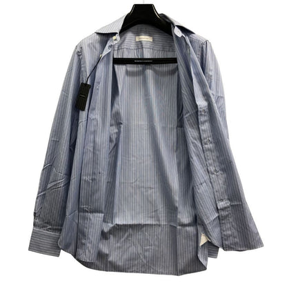 新品同様◆エルメネジルドゼニア 長袖ドレスシャツ ストライプ ブルー サイズ39/15.5 メンズ Ermenegildo Zegna 【AFB9】