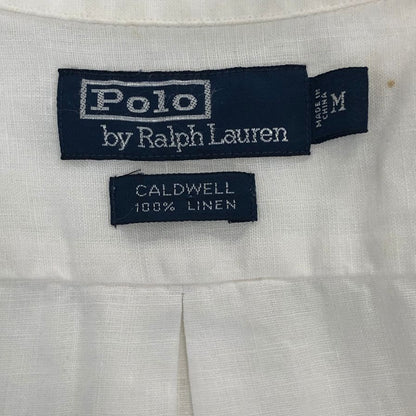 中古◆ポロラルフローレン CALDWELL リネン キューバシャツ ホワイト  メンズ サイズM  POLO RALPHLAUREN 【AFB4】