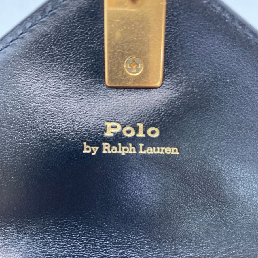 ポロ ラルフローレン 財布 キルト レザー ゴールド金具 ボタン ブラック POLO RALPH LAUREN【AFI7】