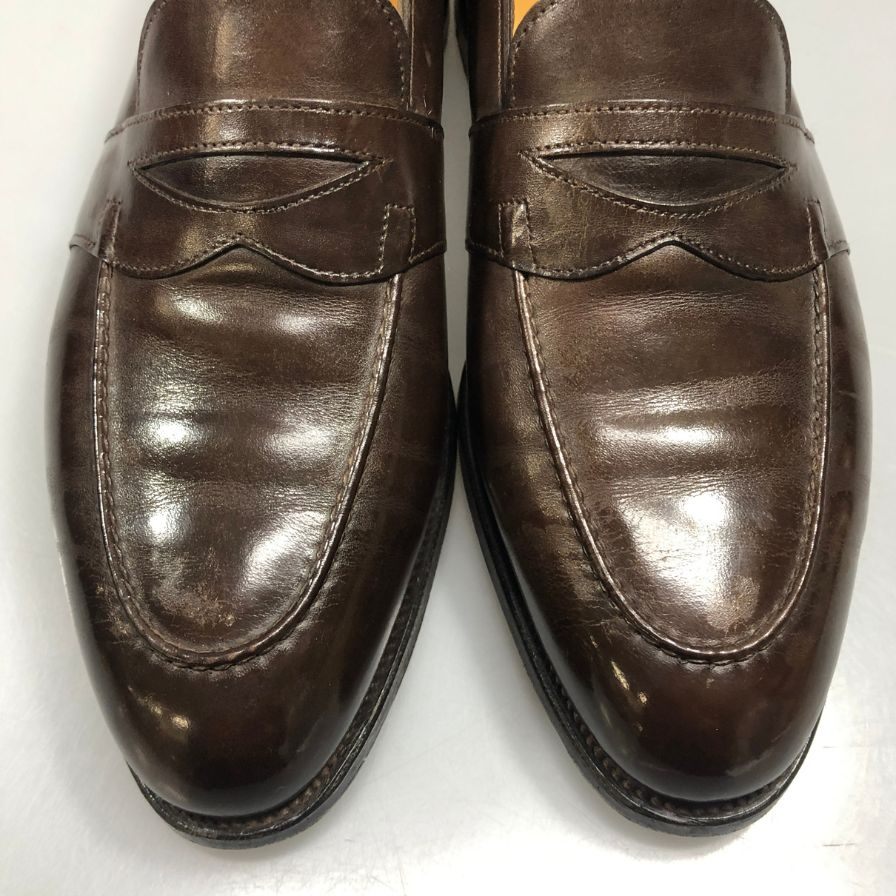 ジョンロブ ローファー フルストラップ フェンコート 4098ラスト レザー メンズ ブラウン サイズ6.5E JOHN LOBB FENCOTE ローファー 約25.5cm【LA】【中古】