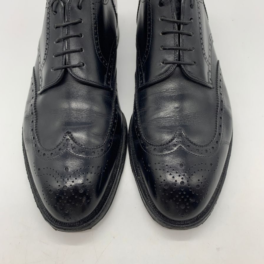 ジョンストン＆マーフィー レザーシューズ ウィングチップ ブラック メンズ サイズ8 Johnston&Murphy 約26.0cm【YB6】