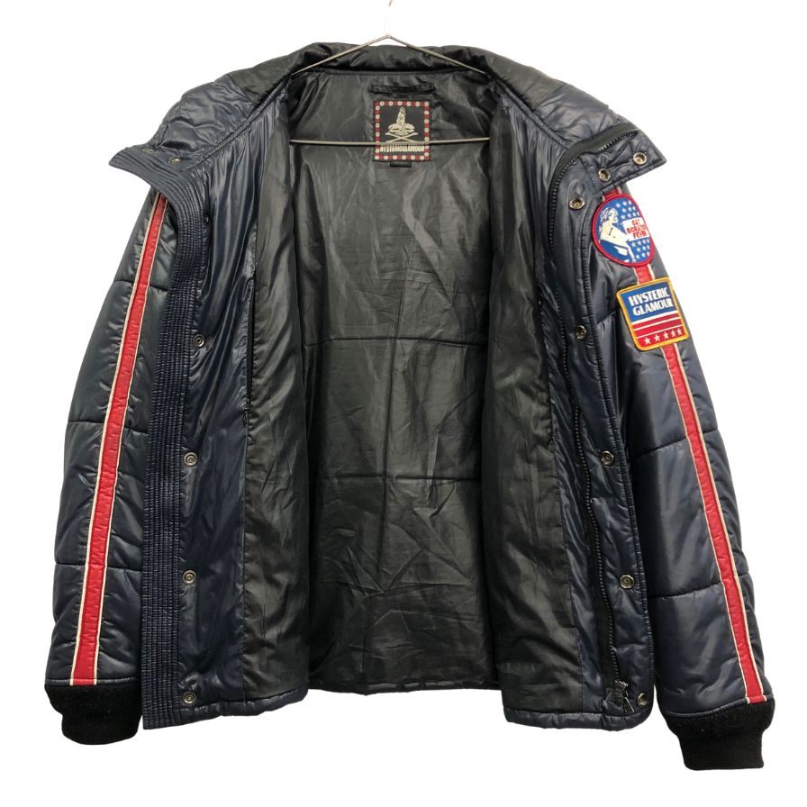 美品◆ヒステリックグラマー 中綿ジャケット ワッペン ブラック メンズ サイズM HYSTERIC GLAMOUR 【AFA20】