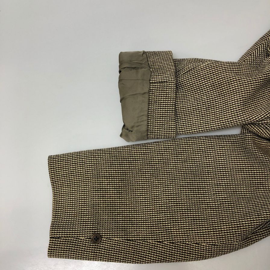 中古◆バーバリー ステンカラーコート ウール 千鳥格子 ブラウン系 メンズ サイズS BURBERRY 【AFF13】