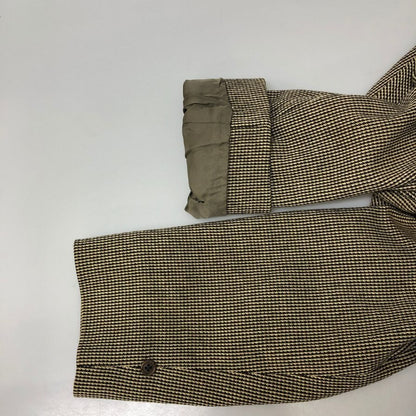 中古◆バーバリー ステンカラーコート ウール 千鳥格子 ブラウン系 メンズ サイズS BURBERRY 【AFF13】