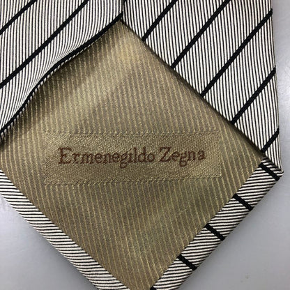 エルメネジルドゼニア ネクタイ シルク100％ ストライプ グレー Ermenegildo Zegna【AFI19】