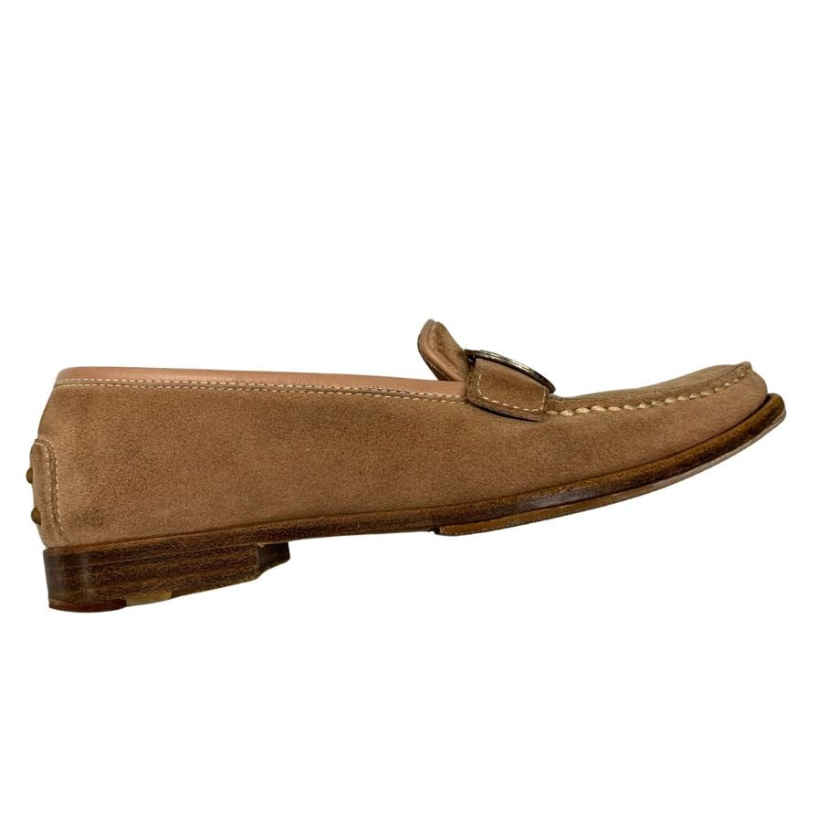 トッズ ドライビングシューズ スエード ベージュ サイズ36 レディース TOD'S 約22.5cm【AFC8】