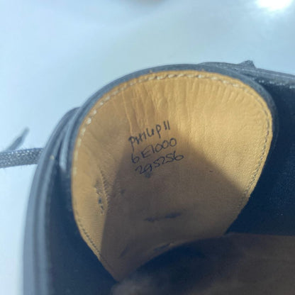 ジョンロブ レザーシューズ フィリップ2 パンチドキャップトゥ カーフ 7000ラスト ブラック メンズ サイズUK6E JOHN LOBB Philip II ビジネスシューズ 約25.0cm【LA】【中古】