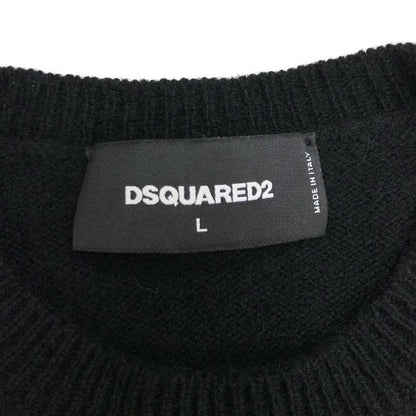 極美品◆ディースクエアード トップス セーター ウール100% レディース サイズL ブラック S72HA0571 S15410 DSQUARED2 【AFB8】