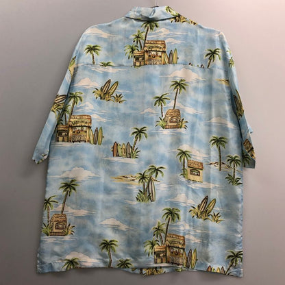 美品◆シルクトレーダーズ アロハシャツ 開襟 シルク100% ハワイ製 メンズ サイズM Silk Traders 【AFB15】
