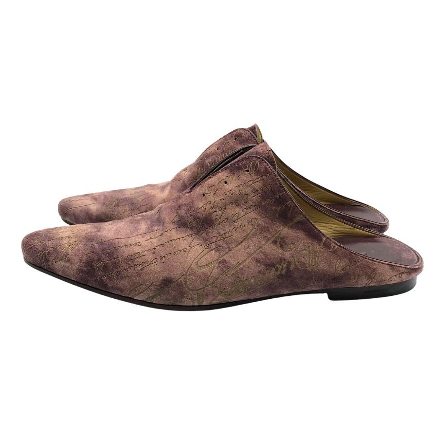 ベルルッティ スリッパ 1095 カリグラフィ スエード パープル サイズ7 Berluti 約25.5cm【AFC7】