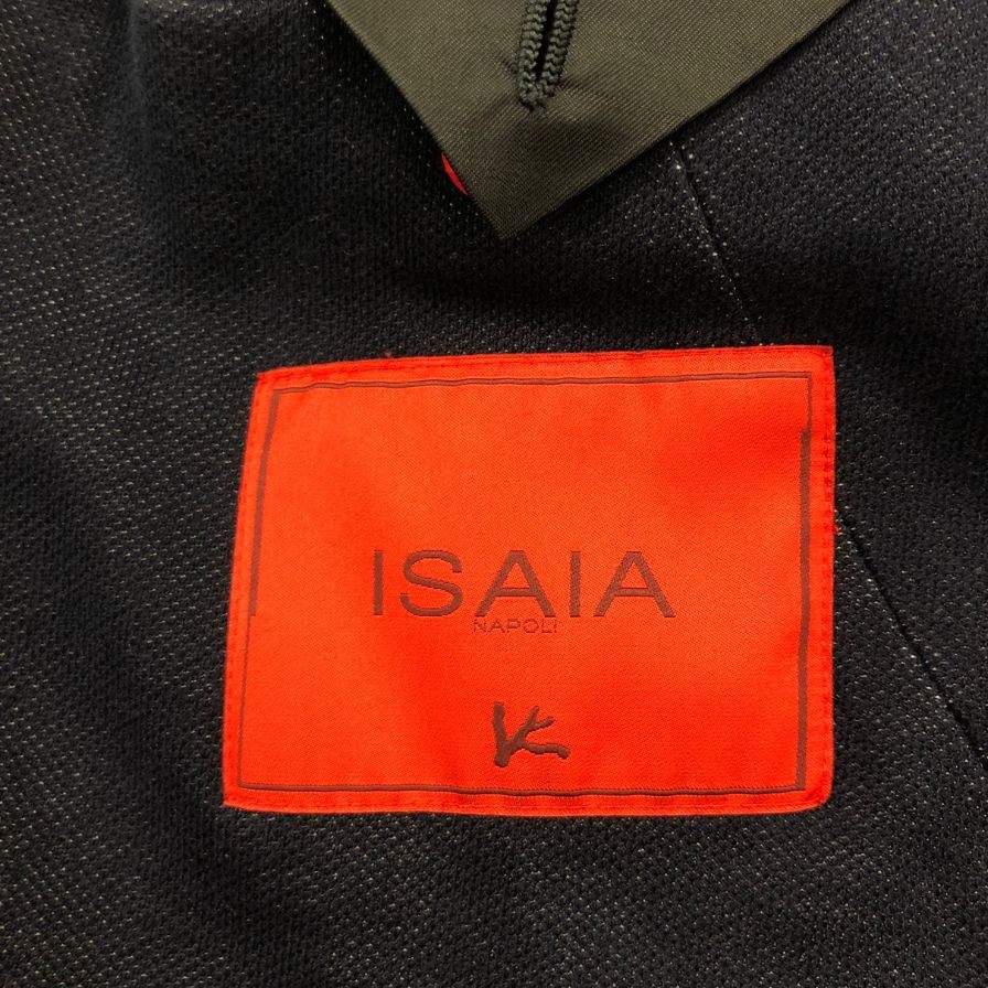 美品◆イザイア テーラードジャケット セイラー 007173/000 濃紺 メンズ 46サイズ ISAIA【LA】